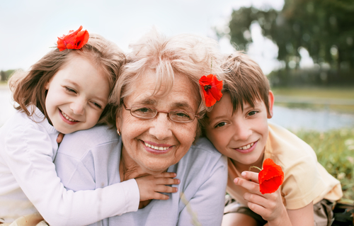 granny with grandchildren